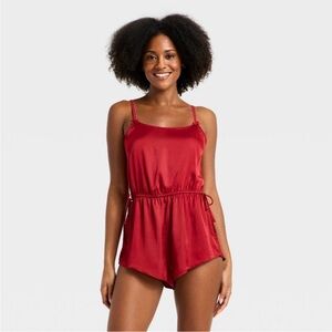 Auden Red Satin Romper